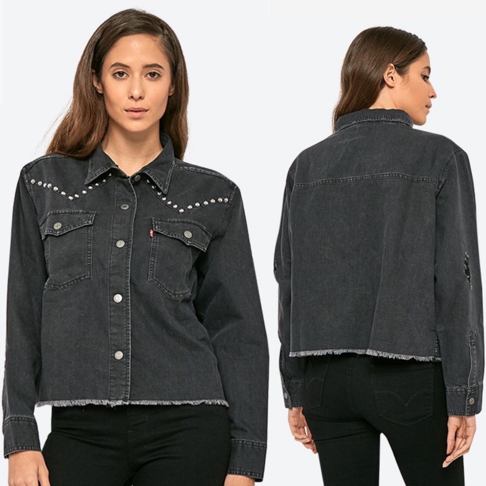 NWT Levis Daniela Studded Distressed Western Shirt
